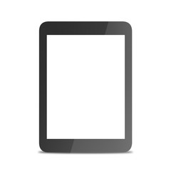 Tablet computer, electronic device isolated on white background.