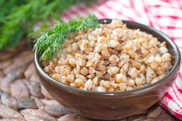 Buckwheat porridge in bowl