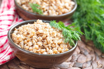 Buckwheat porridge in bowl