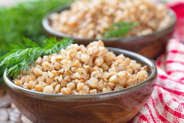 Buckwheat porridge in bowl