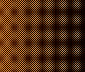 Basic halftone dots effect in black and orange color. Halftone effect. Dot halftone. Black orange halftone. Halftone background. Left to right.