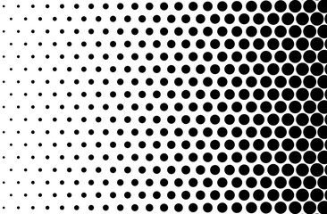 Basic halftone dots effect in black and white color. Halftone effect. Dot halftone. Black white halftone. Halftone background. Right to left.