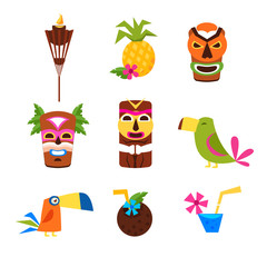 Hawaii Themed Set Of Icons