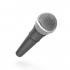 Microphone isolated on white background with shadow.