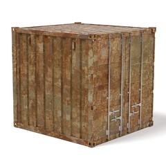 3d renderings of rusty cargo container
