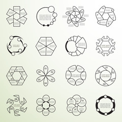 Set of outline diagrams and templates