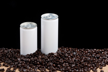 coffeebeans around white can, 
