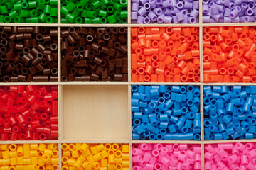 Colorful plastic beads background