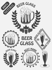 Vintage craft beer brewery emblems, labels and design elements. Beer my best friend. Vector