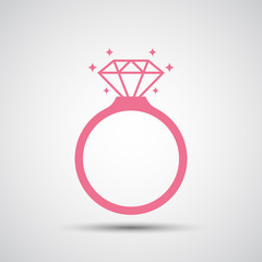 Diamond engagement ring icon - Vector