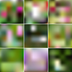 Obraz premium Set of Abstract Creative concept vector multicolored blurred background. For Web and Mobile Applications, art illustrations template design. Gradient mesh. Vector