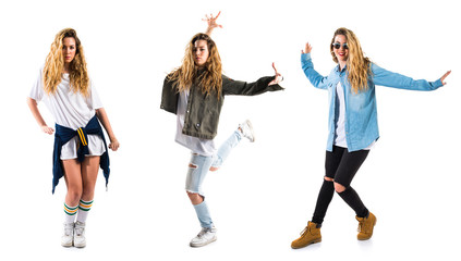 Fototapeta premium Blonde woman dancing