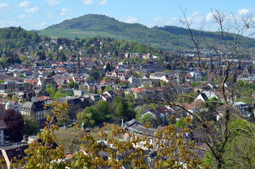 Blick auf Freiburg im Frühling
