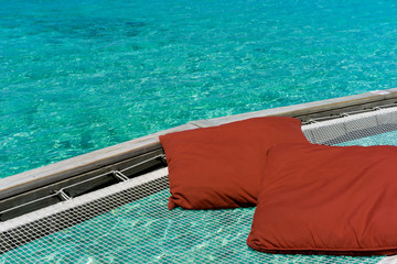 vacation net seat in the sea at Maldives
