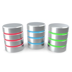 Set Database isolated on white background.