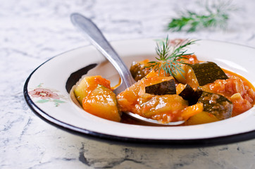 Homemade canned zucchini