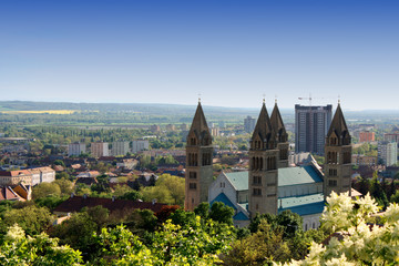 Naklejka premium cityscape of Pecs, Hungary