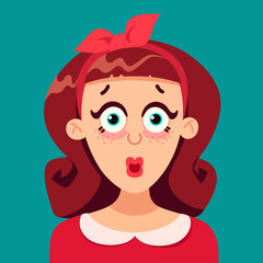 Pin-up girl surprised