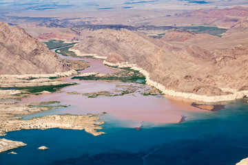 Fototapeta na wymiar Colorado River joins Lake Mead