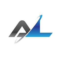 al initial logo with double swoosh blue and grey