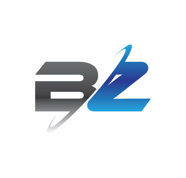 bz initial logo with double swoosh blue and grey