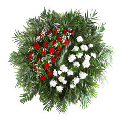 green funeral wreath