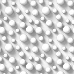 seamless background made of spheres in different sizes in shades of white