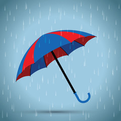 blue and red umbrella