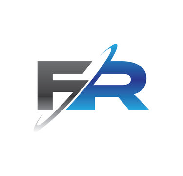 fr initial logo with double swoosh blue and grey