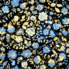 Vector summer doodle seamless pattern. Floral background 