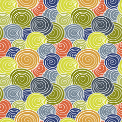 Abstract spiral background. Colorful Vector seamless pattern.
