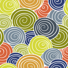 Abstract spiral background. Colorful Vector seamless pattern.