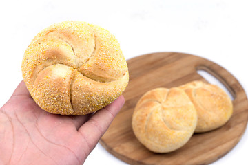 Round bread made of corn flour