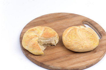 Round bread made of corn flour