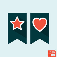 Bookmark icon set