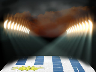 Football stadium with Uruguay flag textured field © JEGAS RA