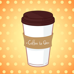 Hand drawn vector illustration - Take coffee to go.