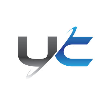 uc initial logo with double swoosh blue and grey