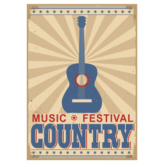  Country music festival background with text.Vector isolated on