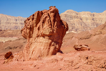 Fototapeta premium The Mushroom and the Half Sandstone in Timna Park