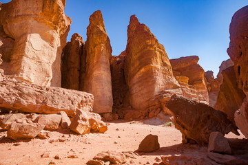 Fototapeta na wymiar The Solomons Pillars in the Negev Desert