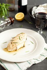 Steamed in foil chicken breast