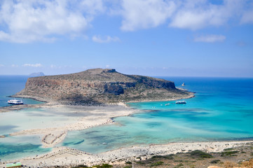 Sea summer landscape coast of the Greek island.