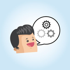 Digital marketing design. gear icon. multimedia concept