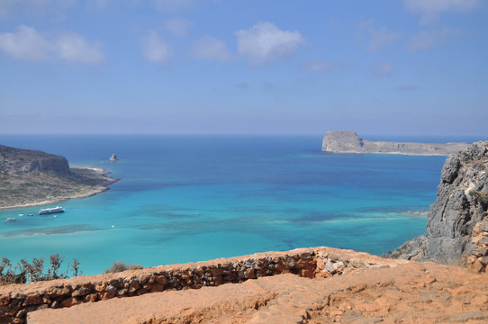 Fototapeta Sea summer landscape coast of the Greek island.