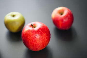 red apple isolated on a black background