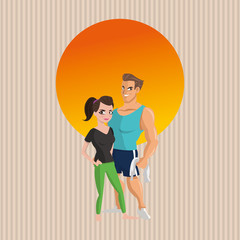 Healthy lifestyle. fitness concept. Bodybuilding illustration