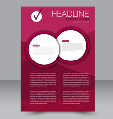 Abstract flyer design background. Brochure template. To be used for magazine cover, business mockup, education, presentation, report.  Red color.