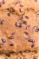 Closeup macro chrono bread with cereals