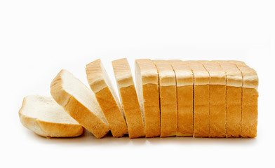 Sliced bread isolated on white background
